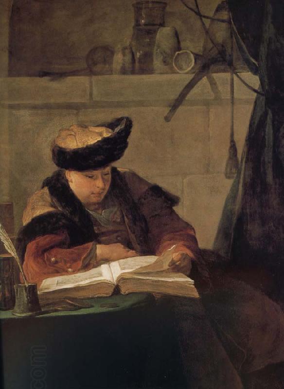 Jean Baptiste Simeon Chardin Reading philosopher China oil painting art